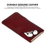 iPhone SE 5G (2022), SE (2020) / 8 / 7 / 6s / 6 Reddish Brown Genuine Leather Pouch | iCoverLover