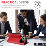 For iPhone 17 Pro Case, Leather, Flip Wallet Folio Cover, Stand, Red | iCoverLover Australia