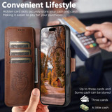 For iPhone 17 Case Leather Flip Wallet Cover Stand Compatible with MagSafe Brown | iCoverLover Australia