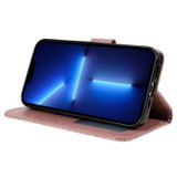 For iPhone 17 Wallet Case - Elegant Lace Flower PU Leather Folio Cover, Rose Gold | iCoverLover Australia