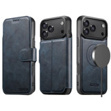 For iPhone 17 Pro Case Leather Flip Wallet Cover Stand Compatible with MagSafe Blue | iCoverLover Australia