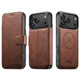 For iPhone 17 Pro Case Leather Flip Wallet Cover Stand Compatible with MagSafe Brown | iCoverLover Australia