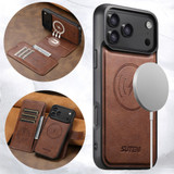 For iPhone 17 Pro Case Leather Flip Wallet Cover Stand Compatible with MagSafe Brown | iCoverLover Australia