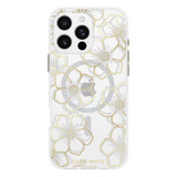 For iPhone 16 Pro Max Case-Mate Floral Gems Compatible with MagSafe Cover, Gold | iCoverLover Australia