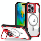 For iPhone 16 Pro Case, Clear Acrylic with Lens Holder, Compatible with MagSafe Cover, Red | iCoverLover Australia