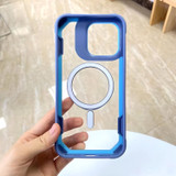For iPhone 16 Pro Case, Clear Acrylic with Lens Holder, Compatible with MagSafe Cover, Blue | iCoverLover Australia