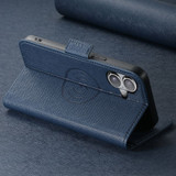For iPhone 16 Case Leather Flip Wallet Cover Stand Compatible with MagSafe Navy Blue | iCoverLover Australia