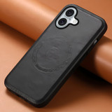 For iPhone 16 Case, Smooth Textured PU Leather Compatible with MagSafe Cover, Black | iCoverLover Australia