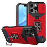 For iPhone 16 Pro Max Case, Protective Camera Shield, Card Slot Armour Cover, Red | iCoverLover Australia