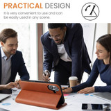 For iPhone 16 Case, Leather, Flip Wallet Folio Cover, Stand, Brown | iCoverLover Australia