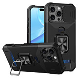 For iPhone 16 Pro Case, Protective Camera Shield, Card Slot Armour Cover, Black | iCoverLover Australia