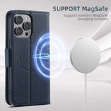 For iPhone 16 Pro Case Leather Flip Wallet Cover Stand Compatible with MagSafe Navy Blue | iCoverLover Australia