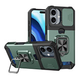 For iPhone 16 Case, Protective Camera Shield, Card Slot Armour Cover, Dark Green | iCoverLover Australia