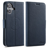 For iPhone 16 Plus Case Leather Flip Wallet Cover Stand Compatible with MagSafe Navy Blue | iCoverLover Australia