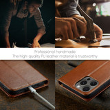 For iPhone 16 Pro Max Case, Leather, Flip Wallet Folio Cover, Stand, Brown | iCoverLover Australia