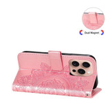 For iPhone 16 Pro Case, Flower Mandala PU Leather Folio Wallet Cover, Rose Gold | iCoverLover Australia