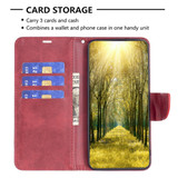 For iPhone 16 Pro Case, Lambskin Texture PU Leather Folio Wallet Cover, Red | iCoverLover Australia