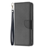 For iPhone 16 Pro Case, Lychee Texture Folio PU Leather Wallet Cover, Black | iCoverLover Australia