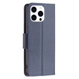 For iPhone 16 Pro Max Case, Lychee Texture Folio PU Leather Wallet Cover, Blue | iCoverLover Australia