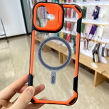 For iPhone 16 Case, Clear Acrylic with Lens Holder, Compatible with MagSafe Cover, Orange | iCoverLover Australia