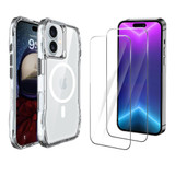 iCoverLover For iPhone 16 Case Compatible with MagSafe + [2-Pack] Tempered Glass Screen Protectors, Clear | iCoverLover Australia