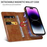 For iPhone 14 Pro Case Detachable Wallet Cover Compatible with MagSafe Brown | iCoverLover Australia