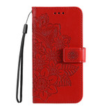 For iPhone 16 Pro Max Case, Flower Mandala PU Leather Folio Wallet Cover, Red | iCoverLover Australia