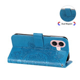 For iPhone 16 Case, Flower Mandala PU Leather Folio Wallet Cover, Blue | iCoverLover Australia