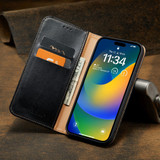 For iPhone 15 Pro Case, Leather, Flip Wallet Folio Cover, Stand, Black | iCoverLover Australia