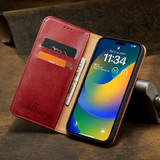 For iPhone 15 Plus Case, Leather, Flip Wallet Folio Cover, Stand, Red | iCoverLover Australia