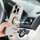 For iPhone 15 Pro Max Case, Electroplating Luxury, Kickstand Ring Holder Cover, Purple | iCoverLover Australia