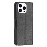 For iPhone 15 Pro Case, Lychee Texture Folio PU Leather Wallet Cover, Black | iCoverLover Australia