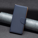 For iPhone 15 Plus Case, Lychee Texture Folio PU Leather Wallet Cover, Blue | iCoverLover Australia