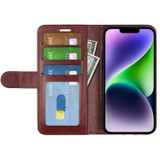 For iPhone 15 Case, Premium PU Leather Folio Wallet Cover, Brown | iCoverLover Australia