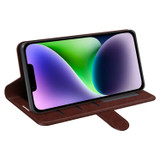 For iPhone 15 Case, Premium PU Leather Folio Wallet Cover, Brown | iCoverLover Australia