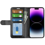 For iPhone 15 Pro Case, Premium PU Leather Folio Wallet Cover, Black | iCoverLover Australia