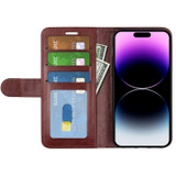 For iPhone 15 Pro Case, Premium PU Leather Folio Wallet Cover, Brown | iCoverLover Australia