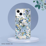 For iPhone 15 Plus Case-Mate Rifle Paper MagSafe Cover, Garden Party Blue | iCoverLover Australia