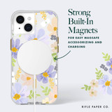 For iPhone 15 Plus Case-Mate Rifle Paper MagSafe Cover, Pastel Marguerite | iCoverLover Australia