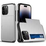 For iPhone 15 Pro Case, Durable Protective Card Slot Shockproof Cover, Silver | iCoverLover Australia