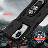 For iPhone 15 Case, Tough, Protective, Slide Camera Cover, Magnetic Ring Holder, Black | iCoverLover Australia