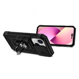 For iPhone 15 Case, Tough, Protective, Slide Camera Cover, Magnetic Ring Holder, Black | iCoverLover Australia