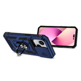 For iPhone 15 Case, Tough, Protective, Slide Camera Cover, Magnetic Ring Holder, Blue | iCoverLover Australia