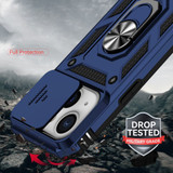 For iPhone 15 Case, Tough, Protective, Slide Camera Cover, Magnetic Ring Holder, Blue | iCoverLover Australia
