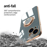 For iPhone 15 Case, Electroplating Luxury, Kickstand Ring Holder Cover, Black | iCoverLover Australia