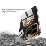 For iPhone 15 Pro Case, Electroplating Luxury, Kickstand Ring Holder Cover, Black | iCoverLover Australia