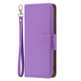 For iPhone 15 Case, Lychee Texture Folio PU Leather Wallet Cover, Purple | iCoverLover Australia
