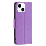 For iPhone 15 Case, Lychee Texture Folio PU Leather Wallet Cover, Purple | iCoverLover Australia