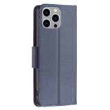 For iPhone 15 Pro Max Case, Lychee Texture Folio PU Leather Wallet Cover, Blue | iCoverLover Australia