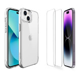 iCoverLover For iPhone 15 Case + [2-Pack] Tempered Glass Screen Protector, Clear | iCoverLover Australia